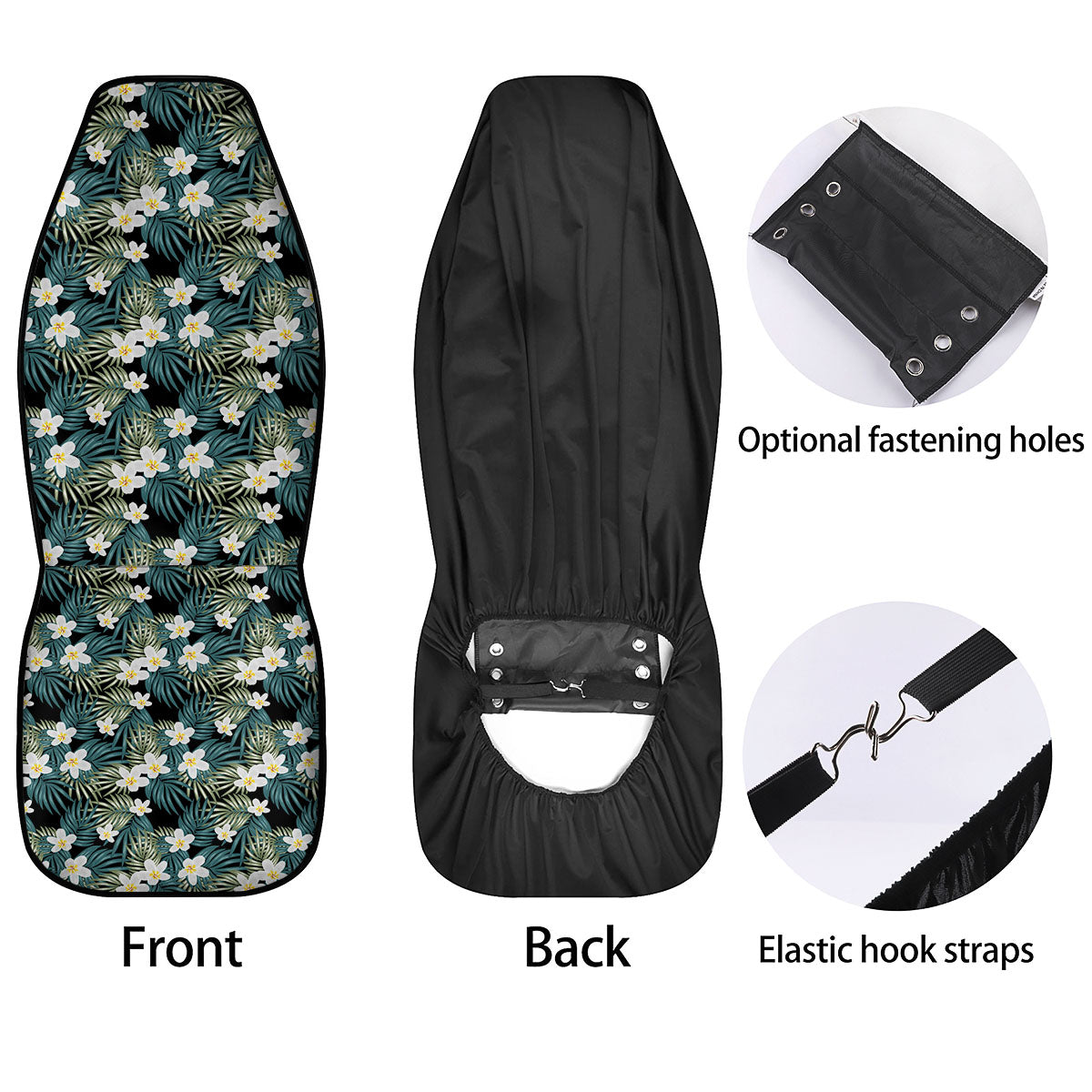 Frangipani Flower Print Pattern Car Seat Covers-grizzshop