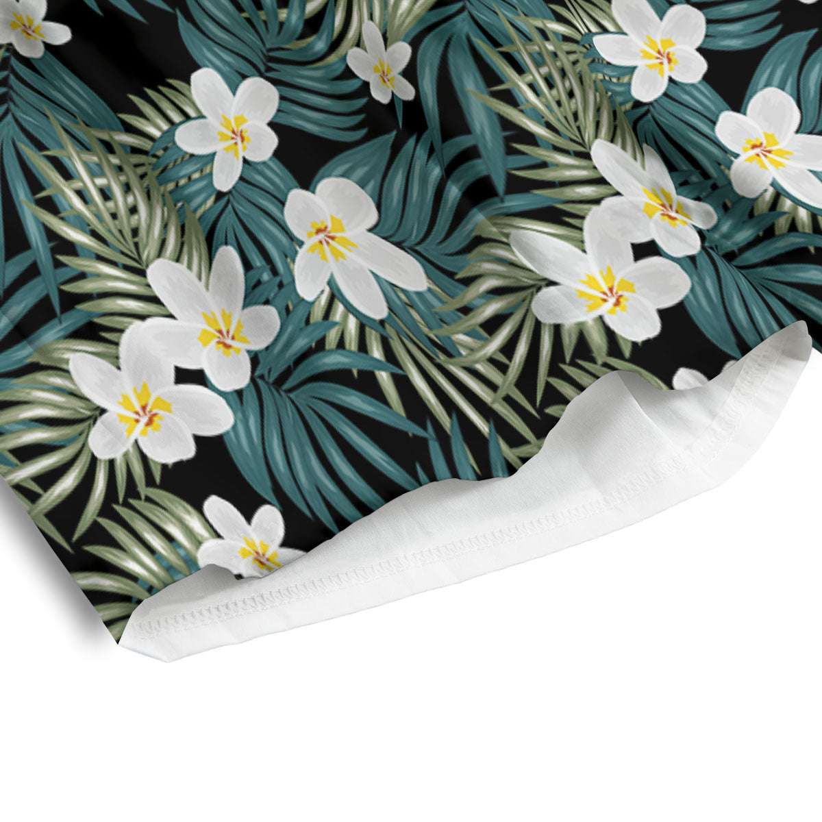Frangipani Flower Print Pattern Men's Athletic Shorts-grizzshop