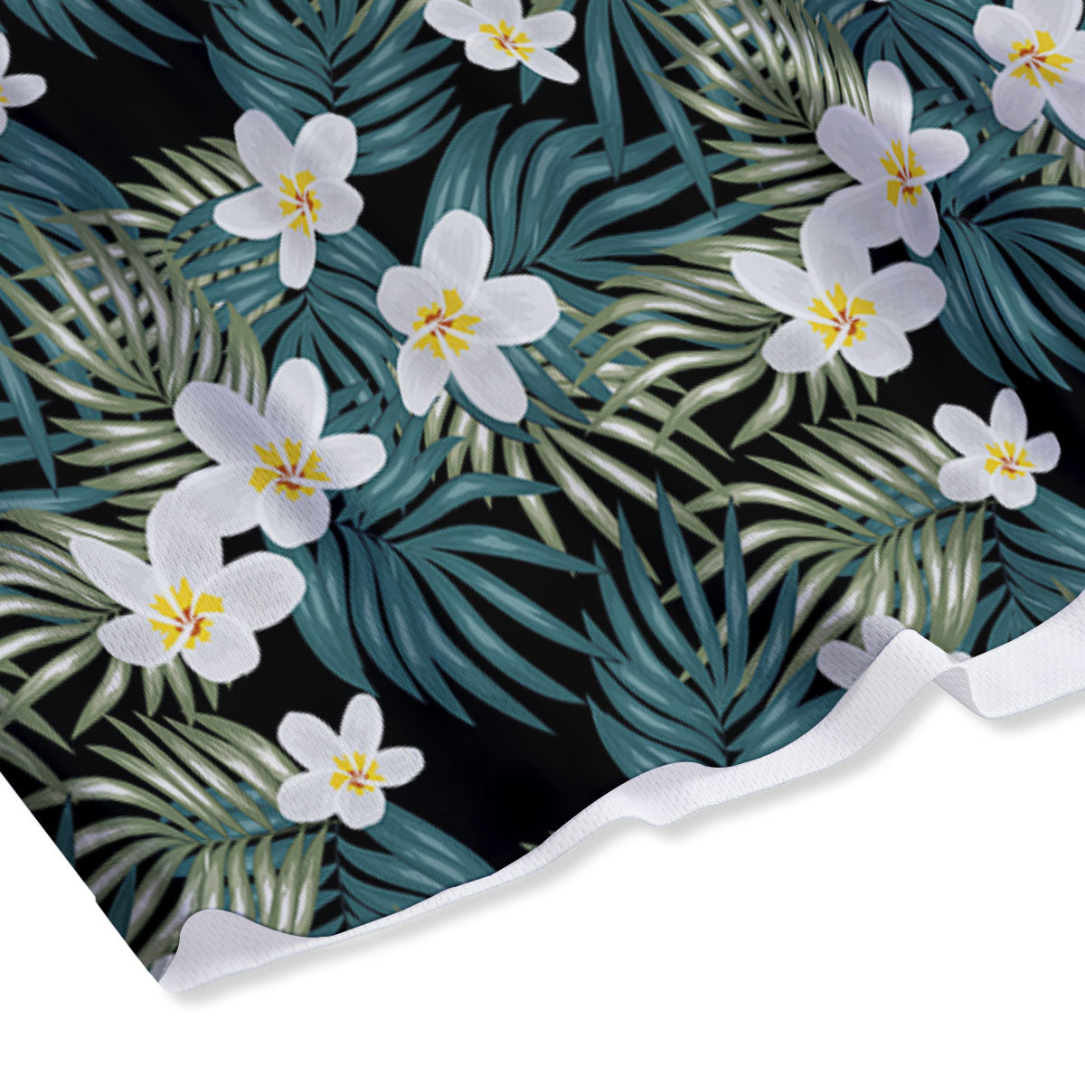 Frangipani Flower Print Pattern Mesh Shorts-grizzshop