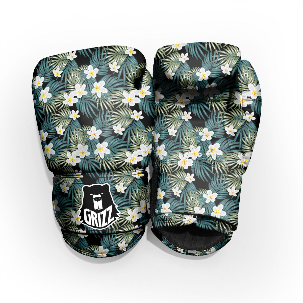 Frangipani Flower Print Pattern Sparring Gloves-grizzshop