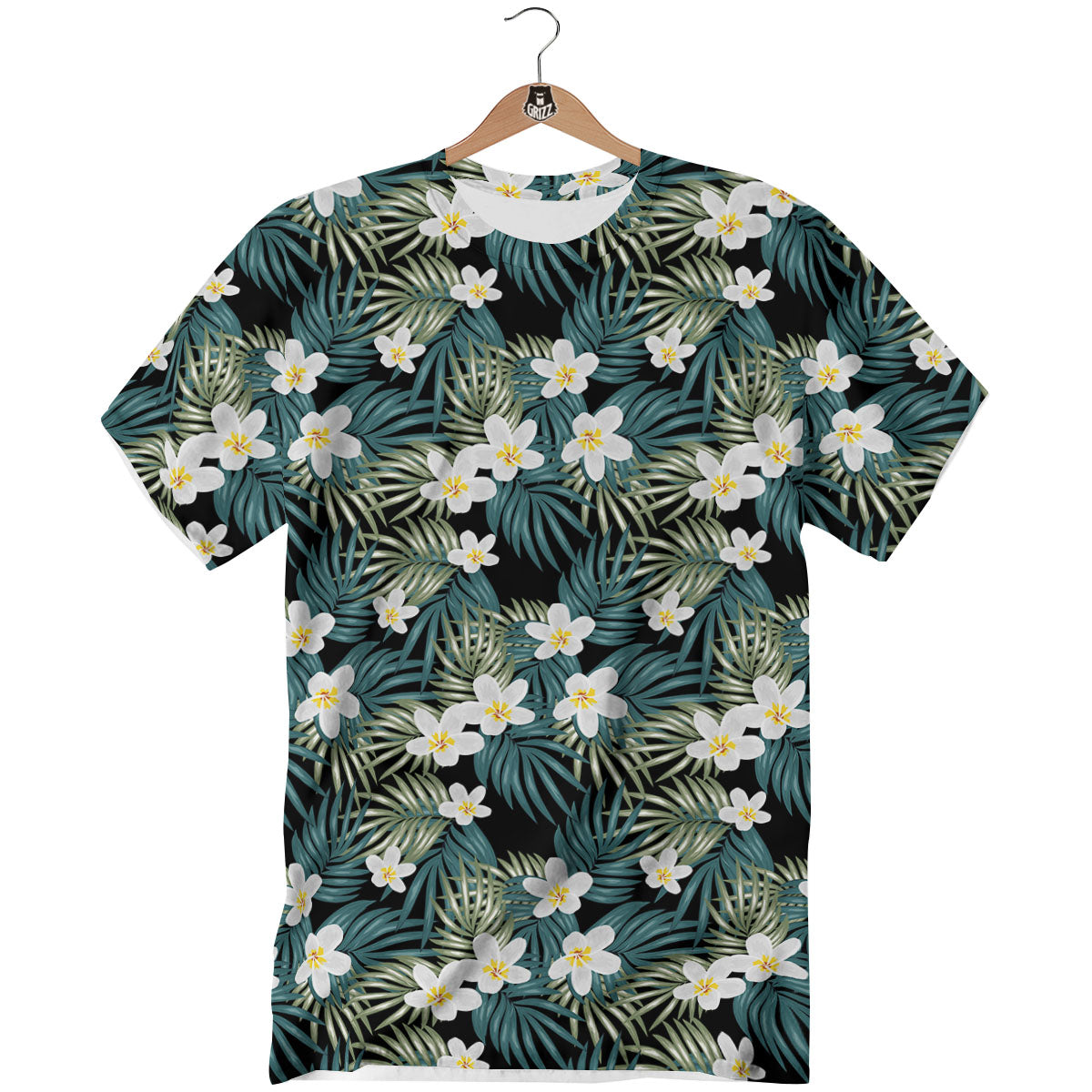 Frangipani Flower Print Pattern T-Shirt-grizzshop