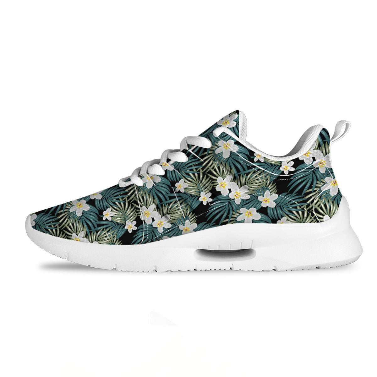 Frangipani Flower Print Pattern Tennis Shoes-grizzshop