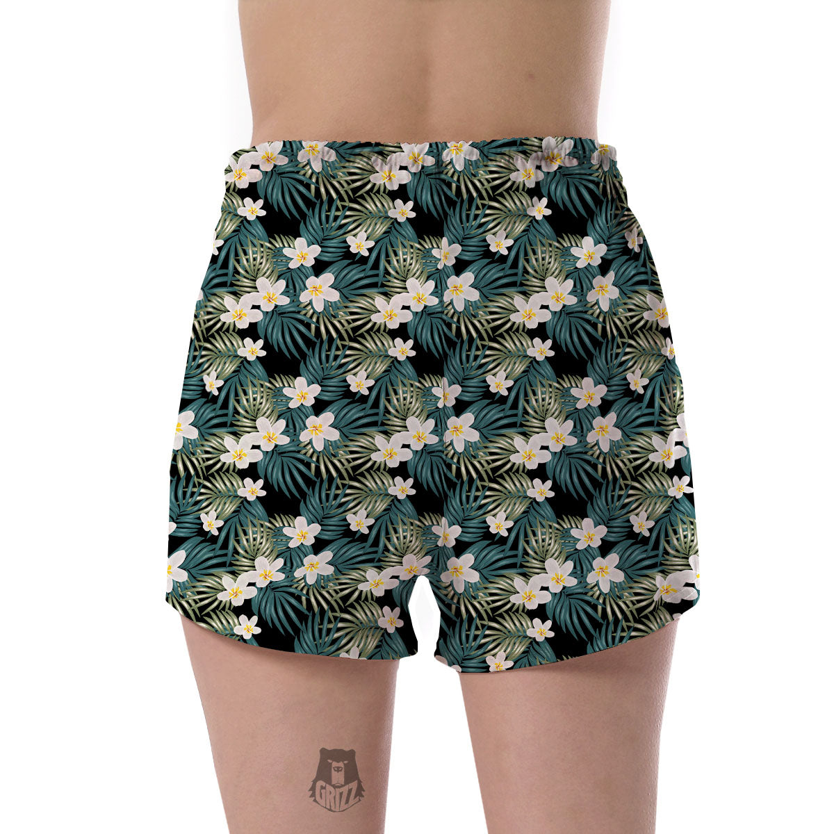 Frangipani Flower Print Pattern Women's Shorts-grizzshop