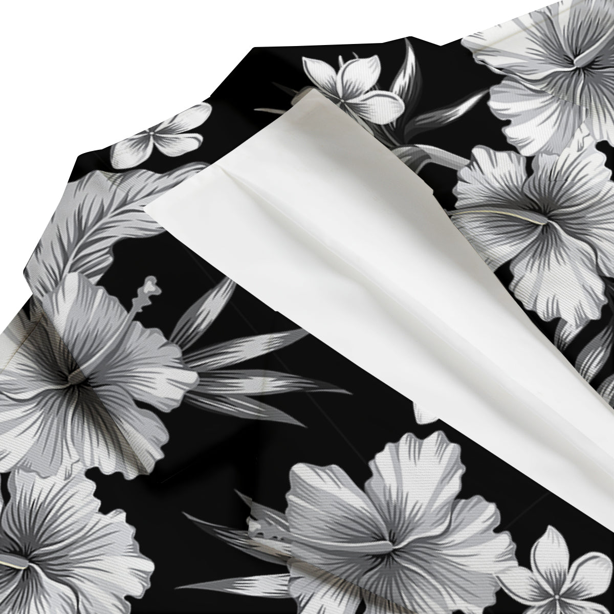 Frangipani White And Black Print Pattern Men's Blazer-grizzshop
