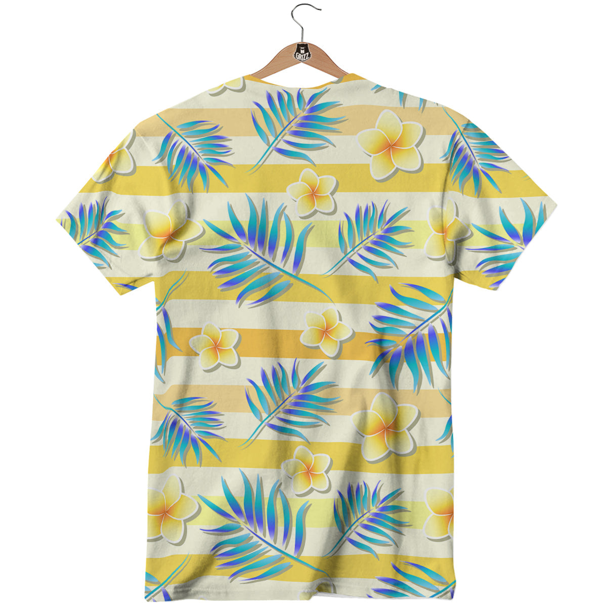 Frangipani Yellow Print Pattern T-Shirt-grizzshop