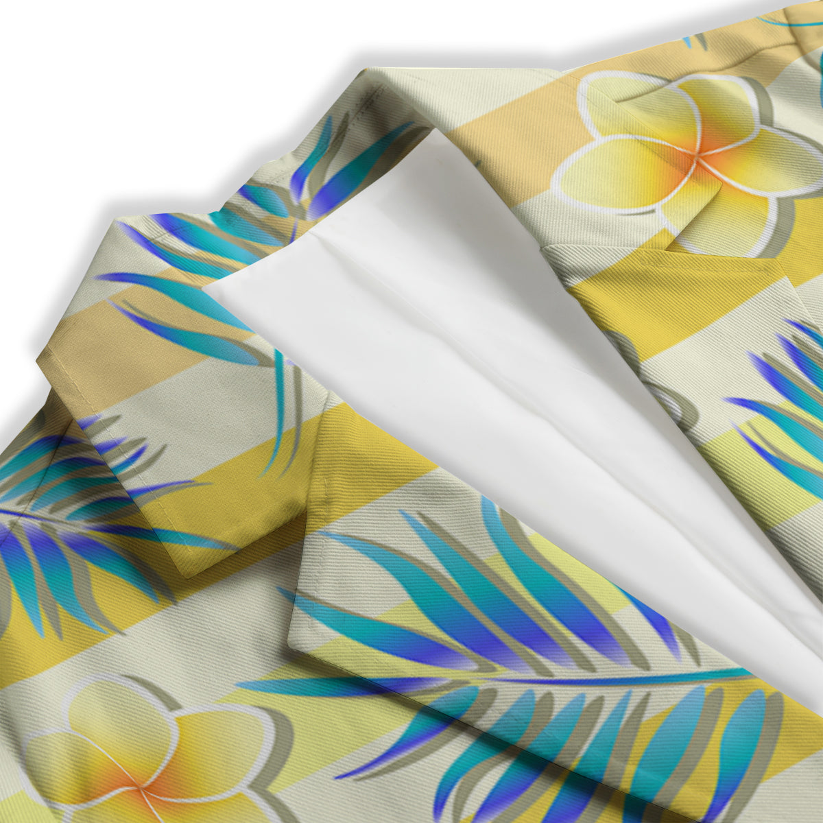Frangipani Yellow Print Pattern Women's Blazer-grizzshop
