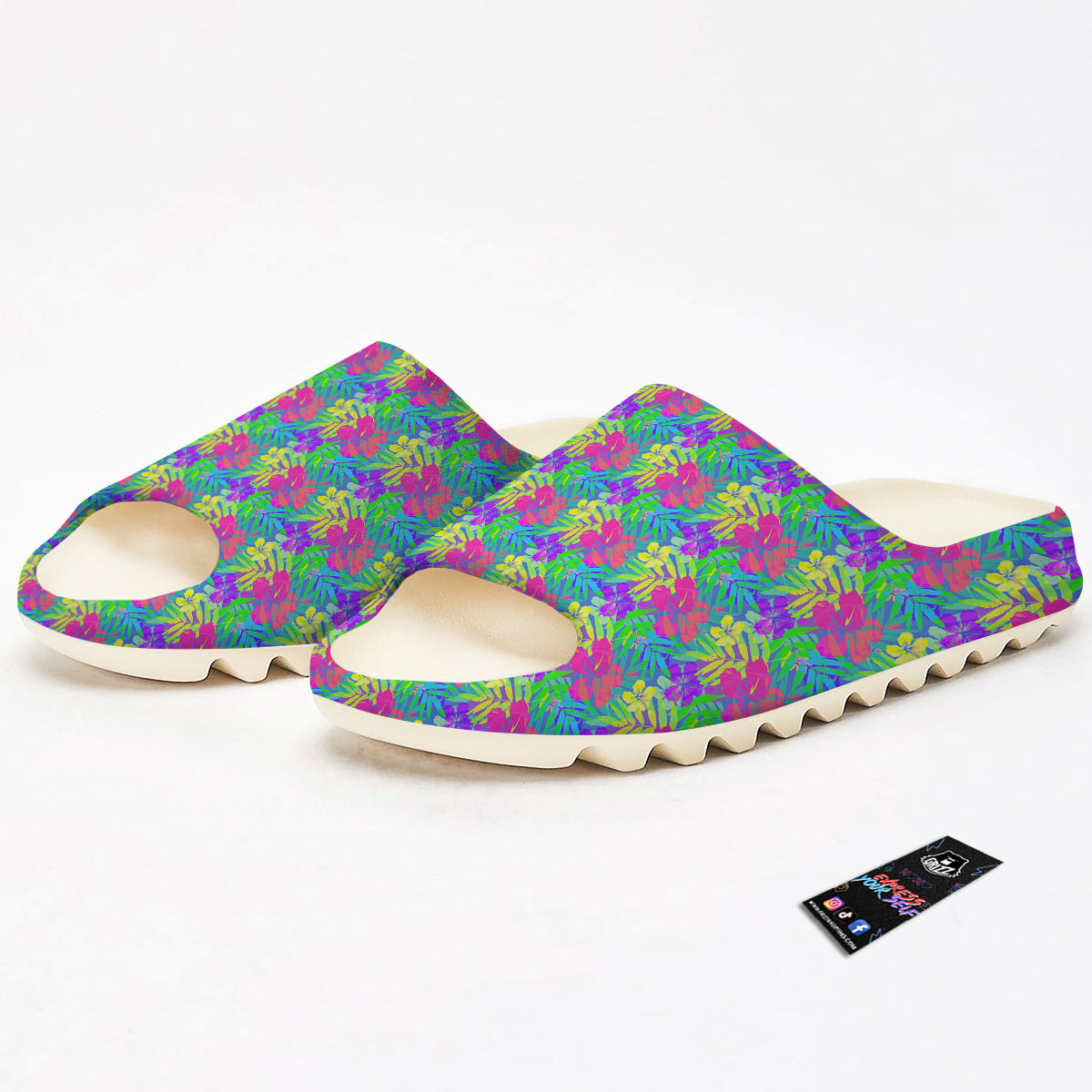 Frangipani Colorful Print Pattern Sandals-grizzshop