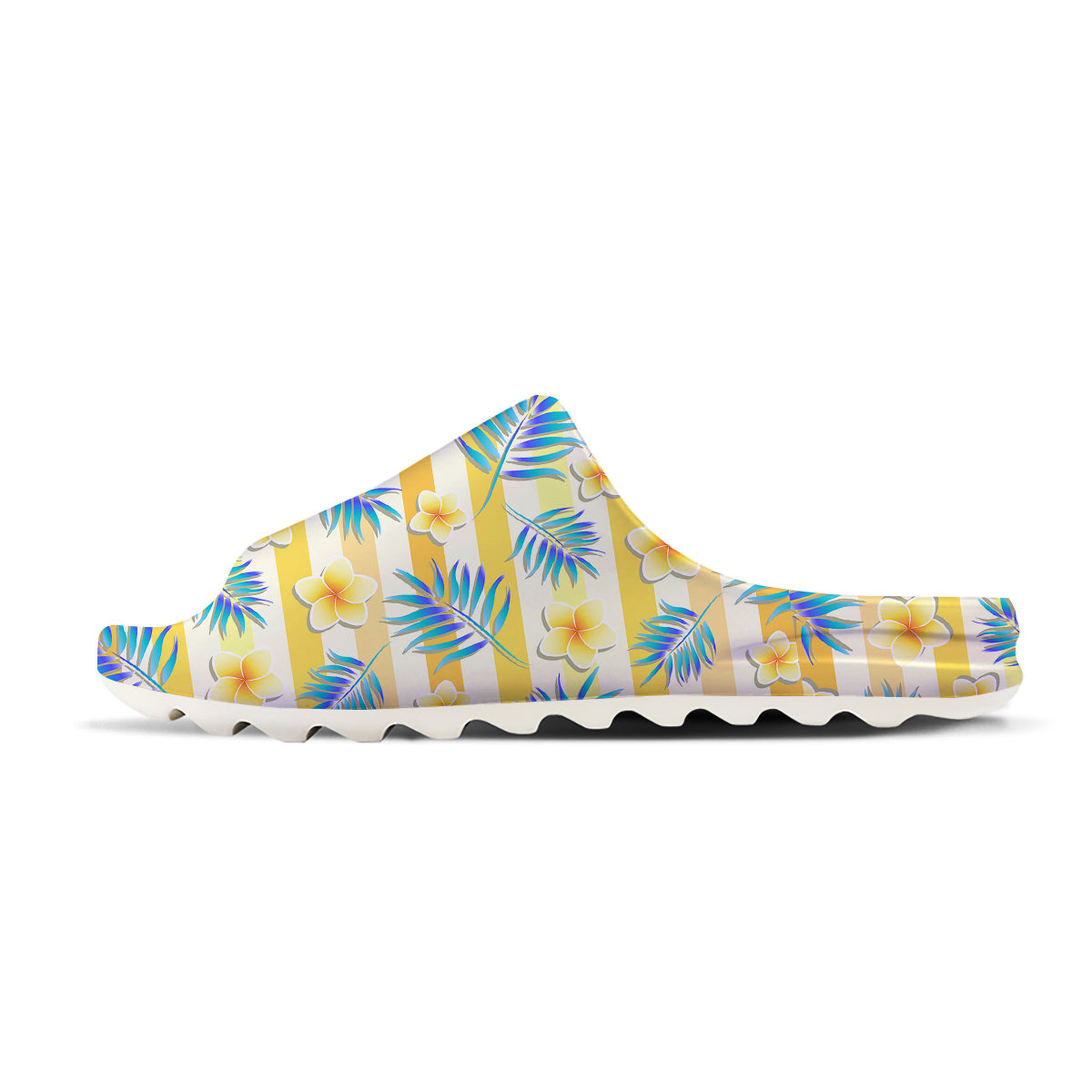 Frangipani Yellow Print Pattern Sandals-grizzshop