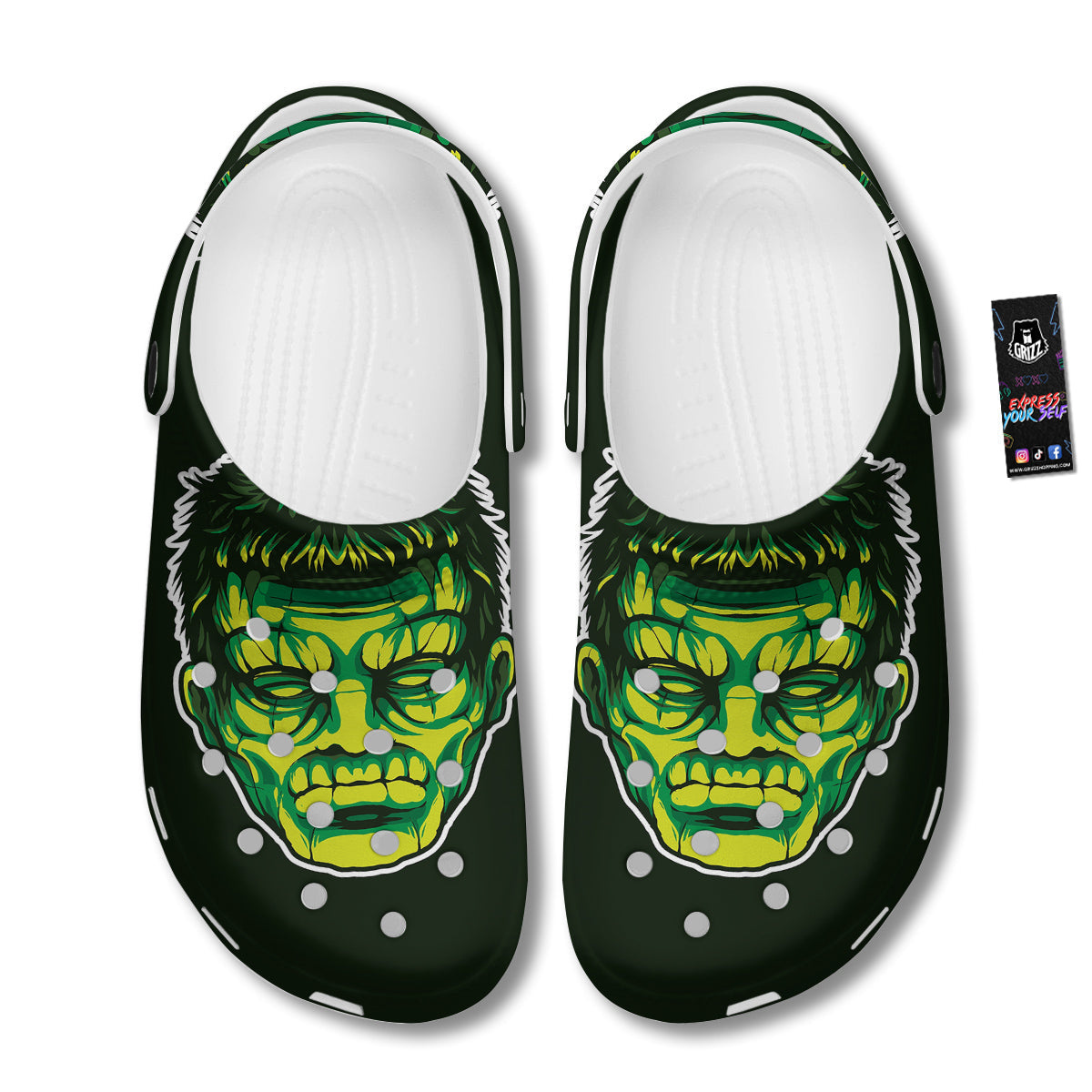Frankenstein Cartoon Print Clog-grizzshop