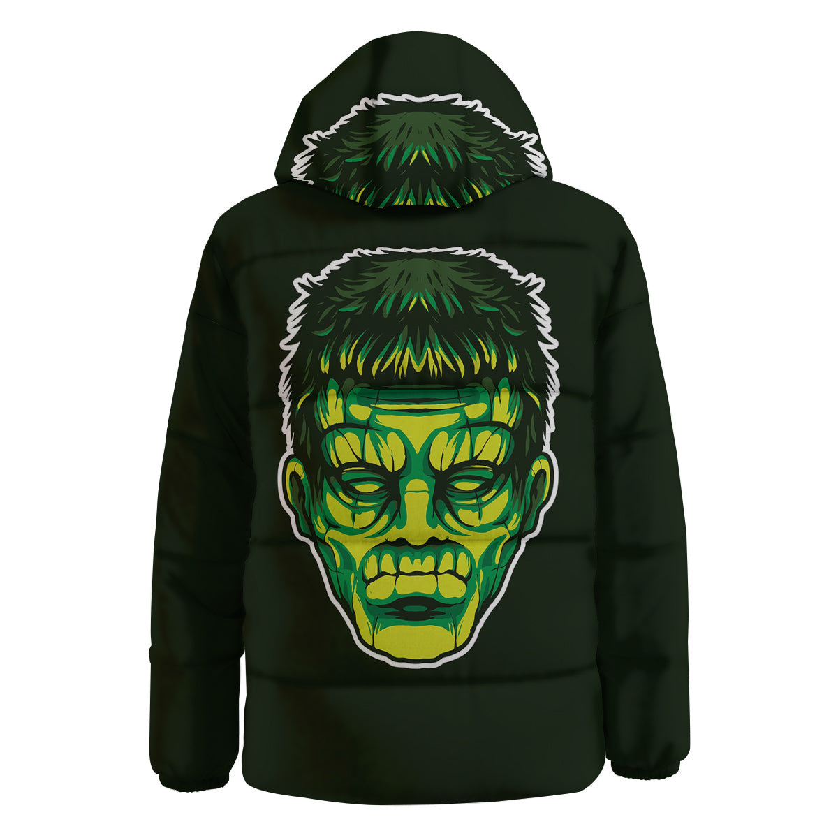 Frankenstein Cartoon Print Down Jacket-grizzshop