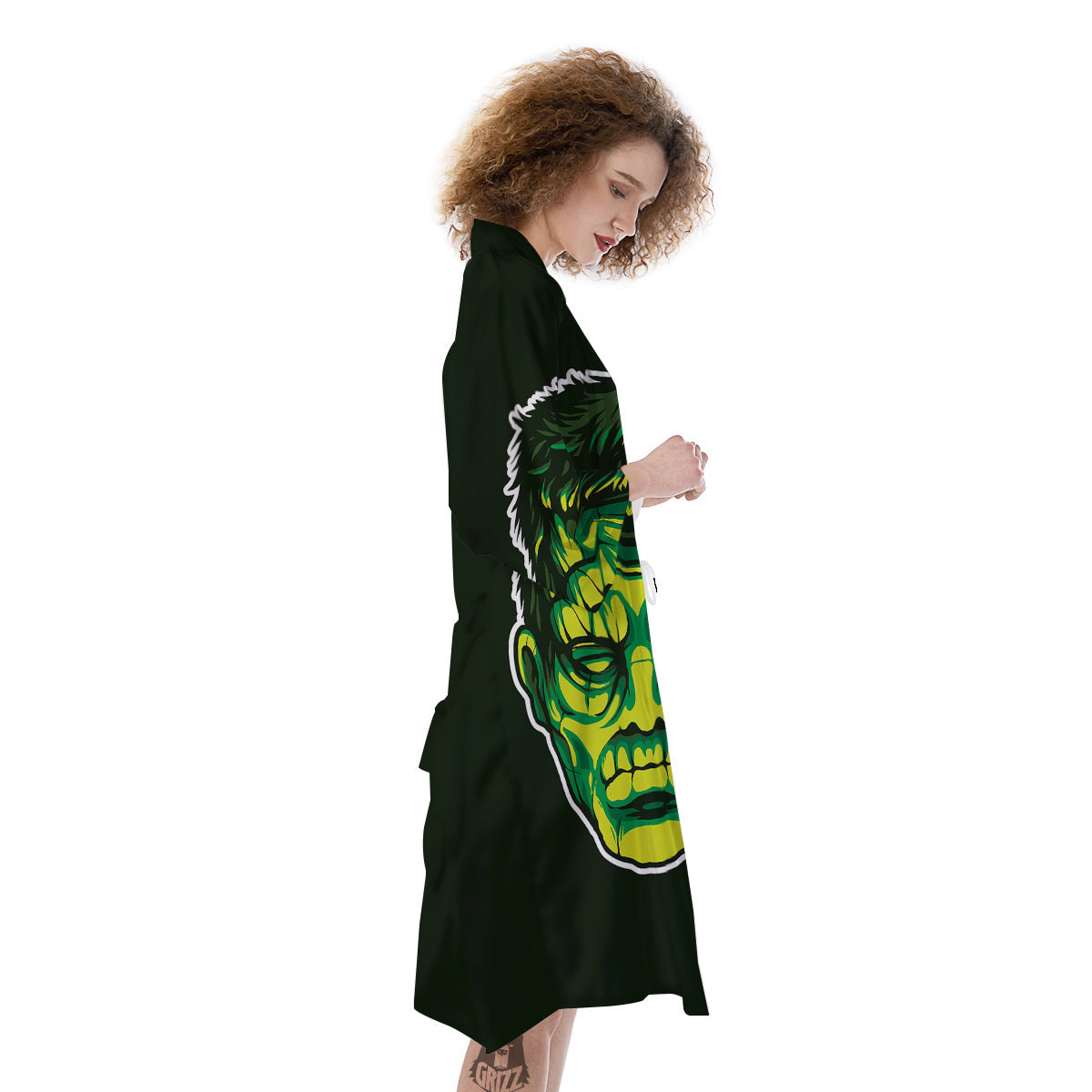 Frankenstein Cartoon Print Kimono-grizzshop