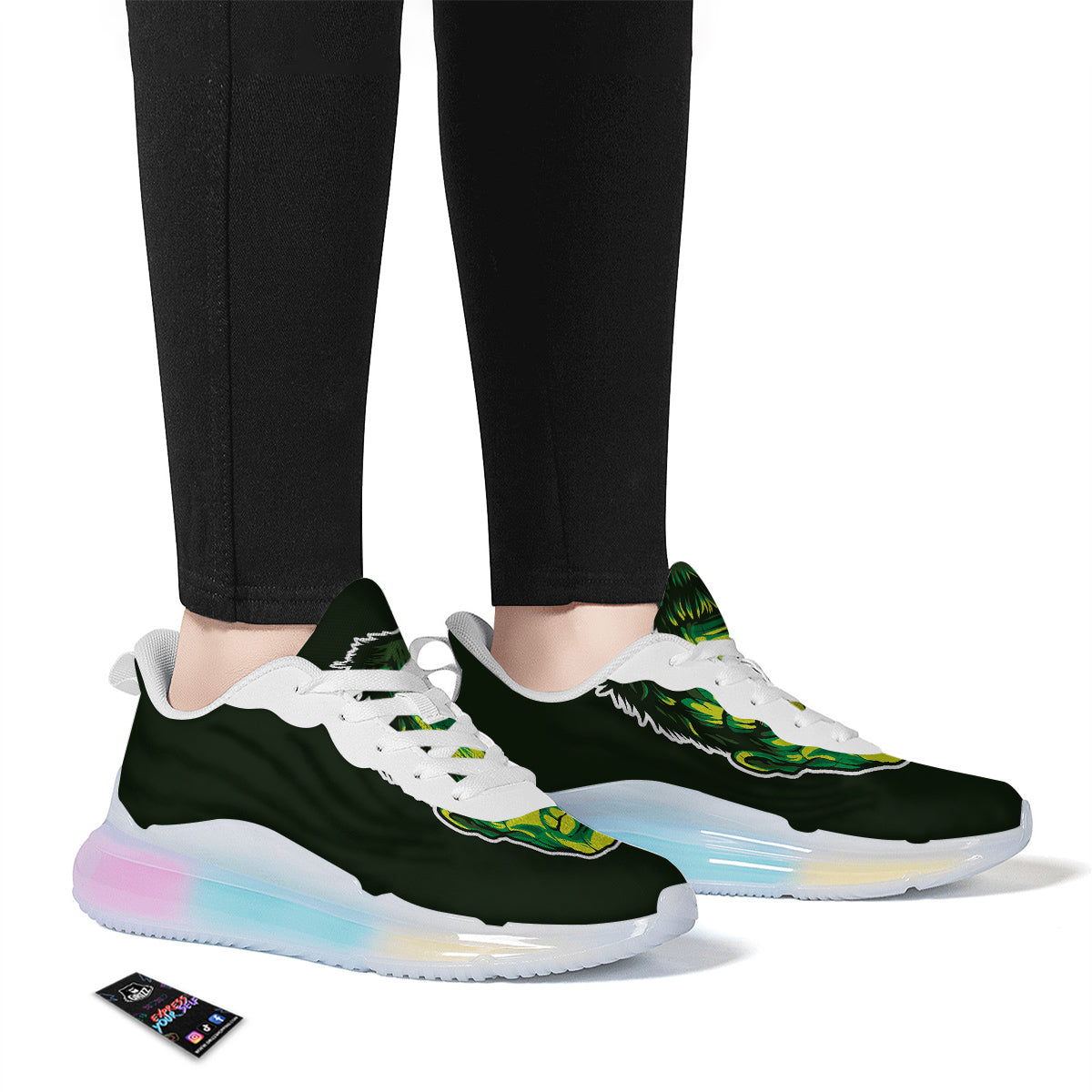 Frankenstein Cartoon Print Running Sneakers-grizzshop