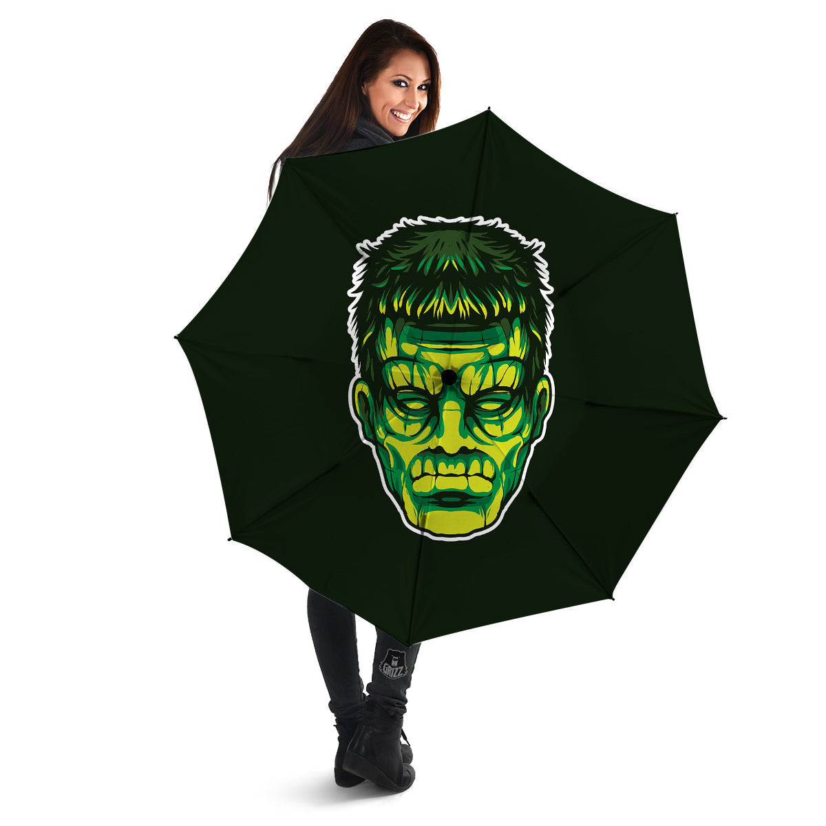 Frankenstein Cartoon Print Umbrella-grizzshop