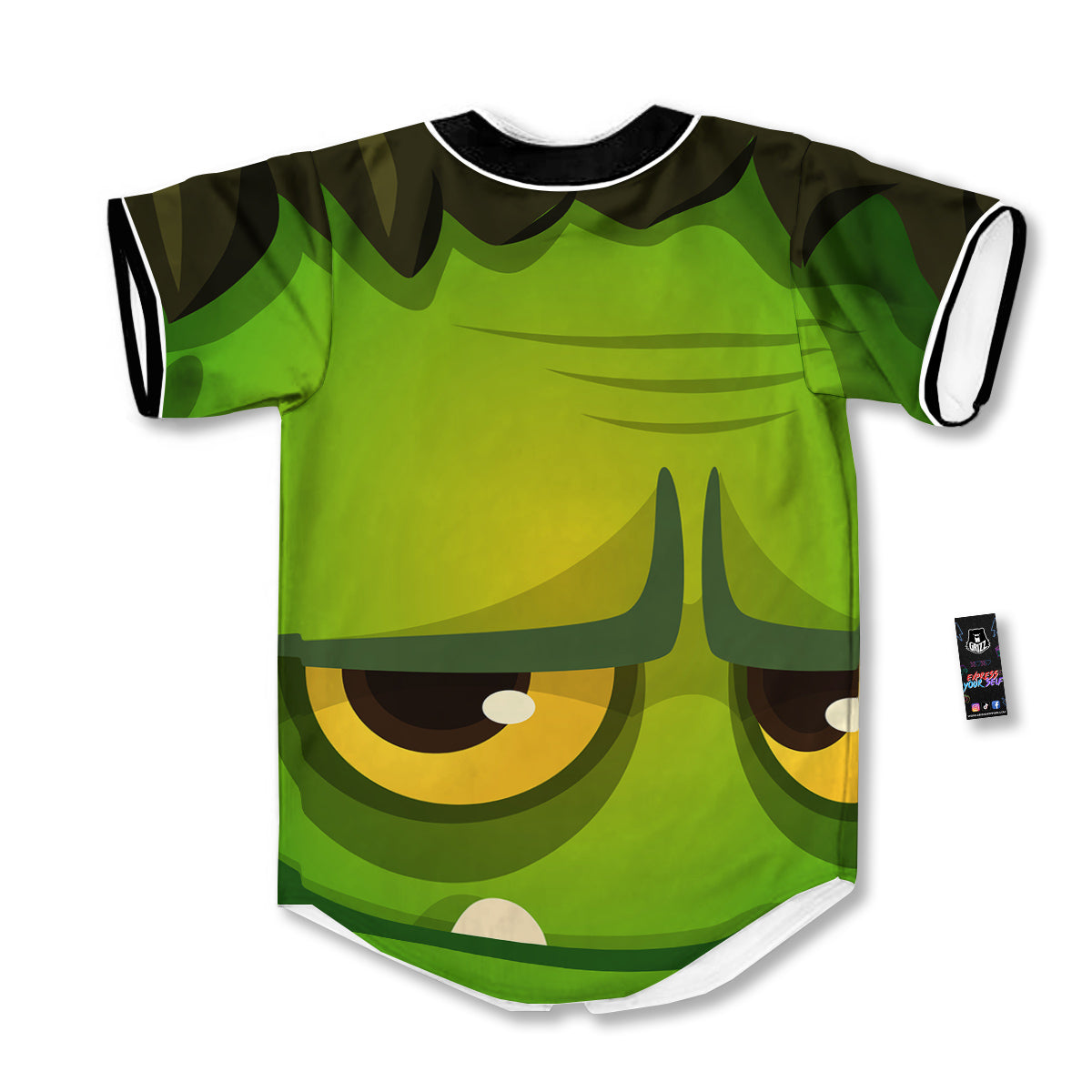 Frankenstein Face Cute Print Baseball Jersey-grizzshop