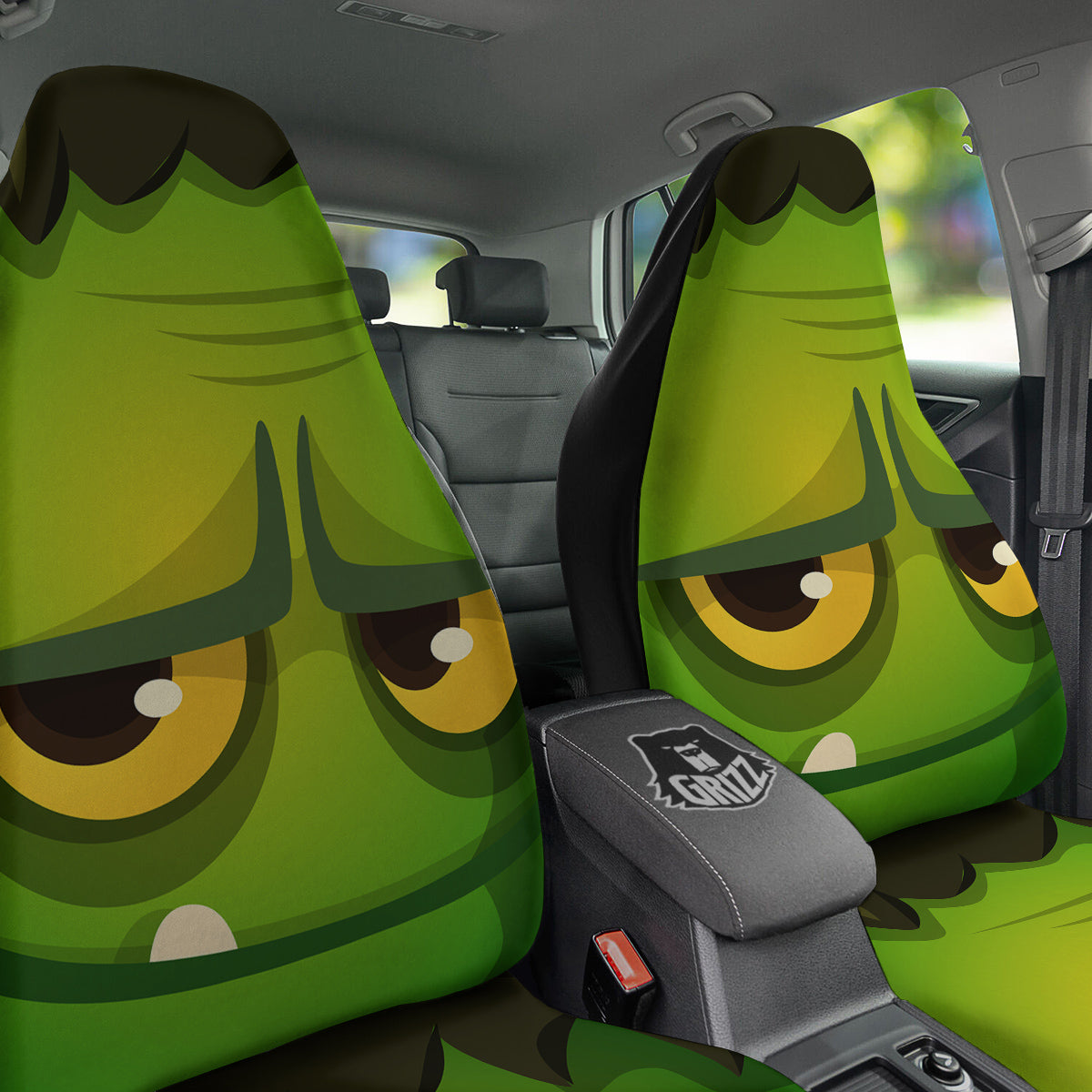 Frankenstein Face Cute Print Car Seat Covers-grizzshop