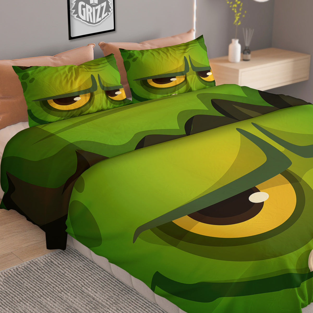 Frankenstein Face Cute Print Duvet Cover Bedding Set