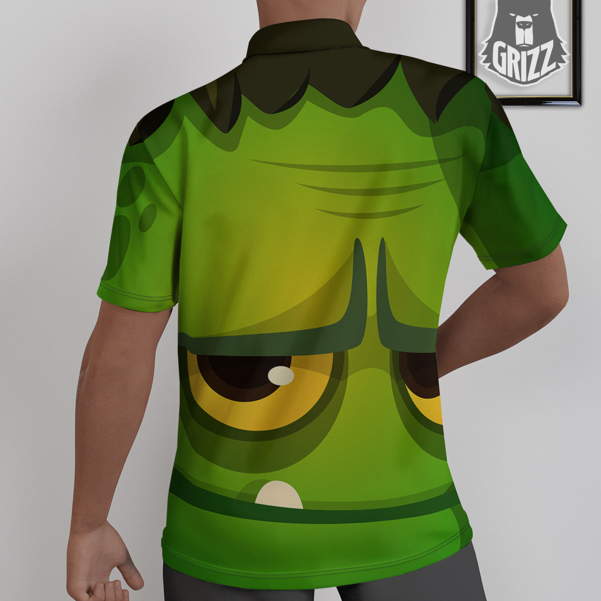 Frankenstein Face Cute Print Untucked Shirts-grizzshop