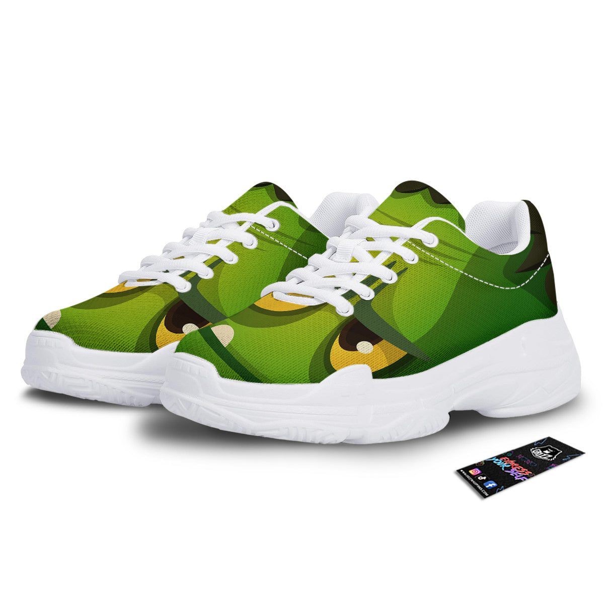 Frankenstein Face Cute Print White Chunky Shoes-grizzshop