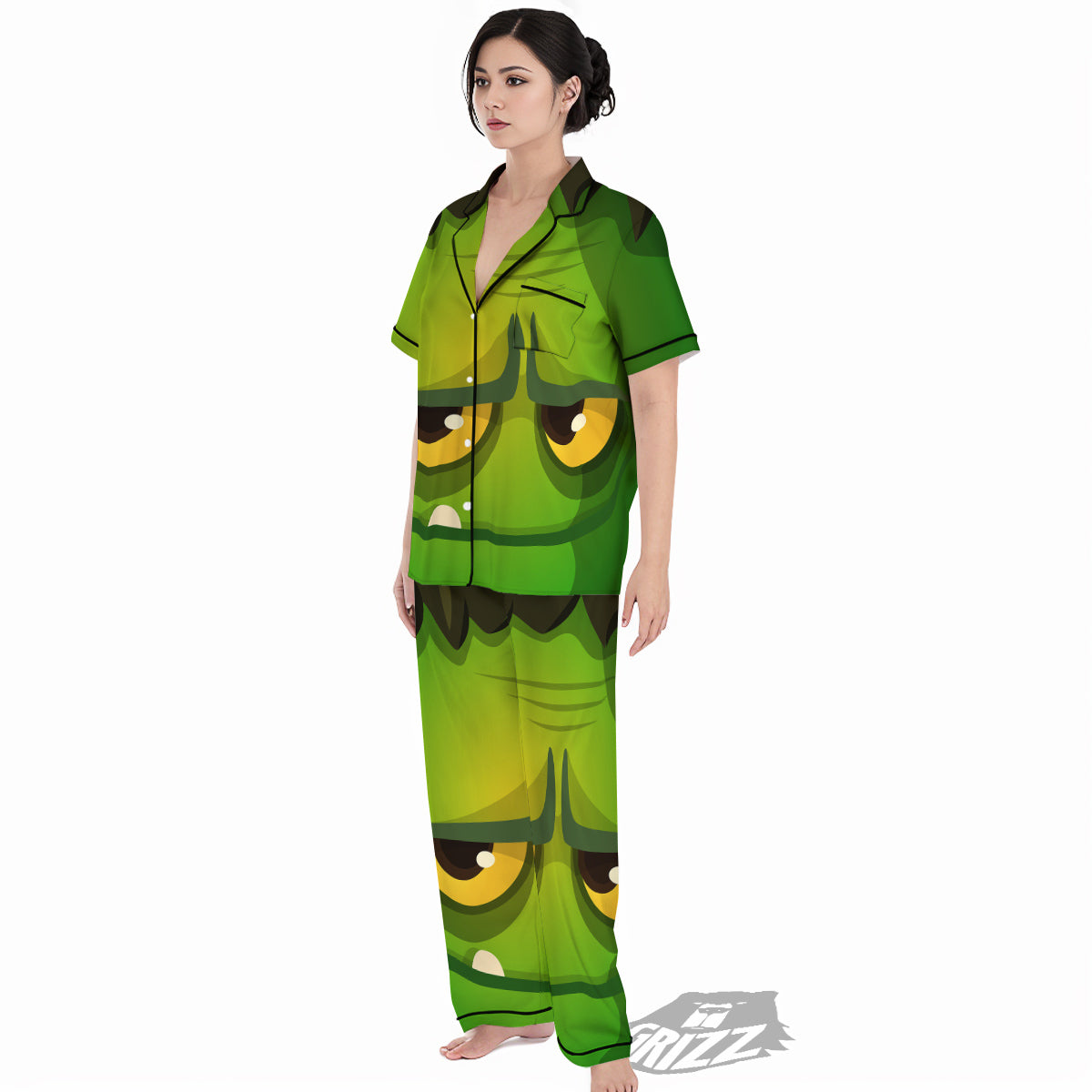 Frankenstein Face Cute Print Women's Pajamas Set-grizzshop