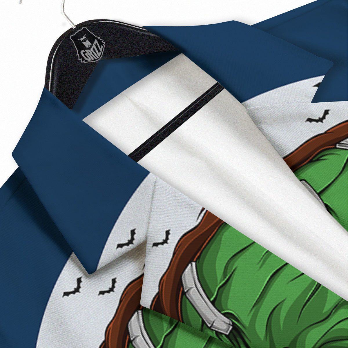 Frankenstein Face Halloween Character Print Men's Sport Coat-grizzshop