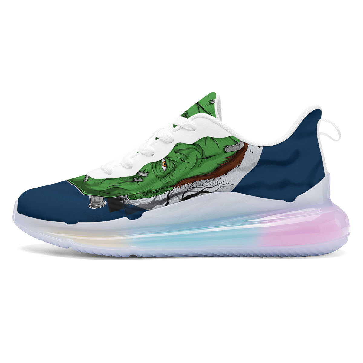 Frankenstein Face Halloween Character Print Running Sneakers-grizzshop
