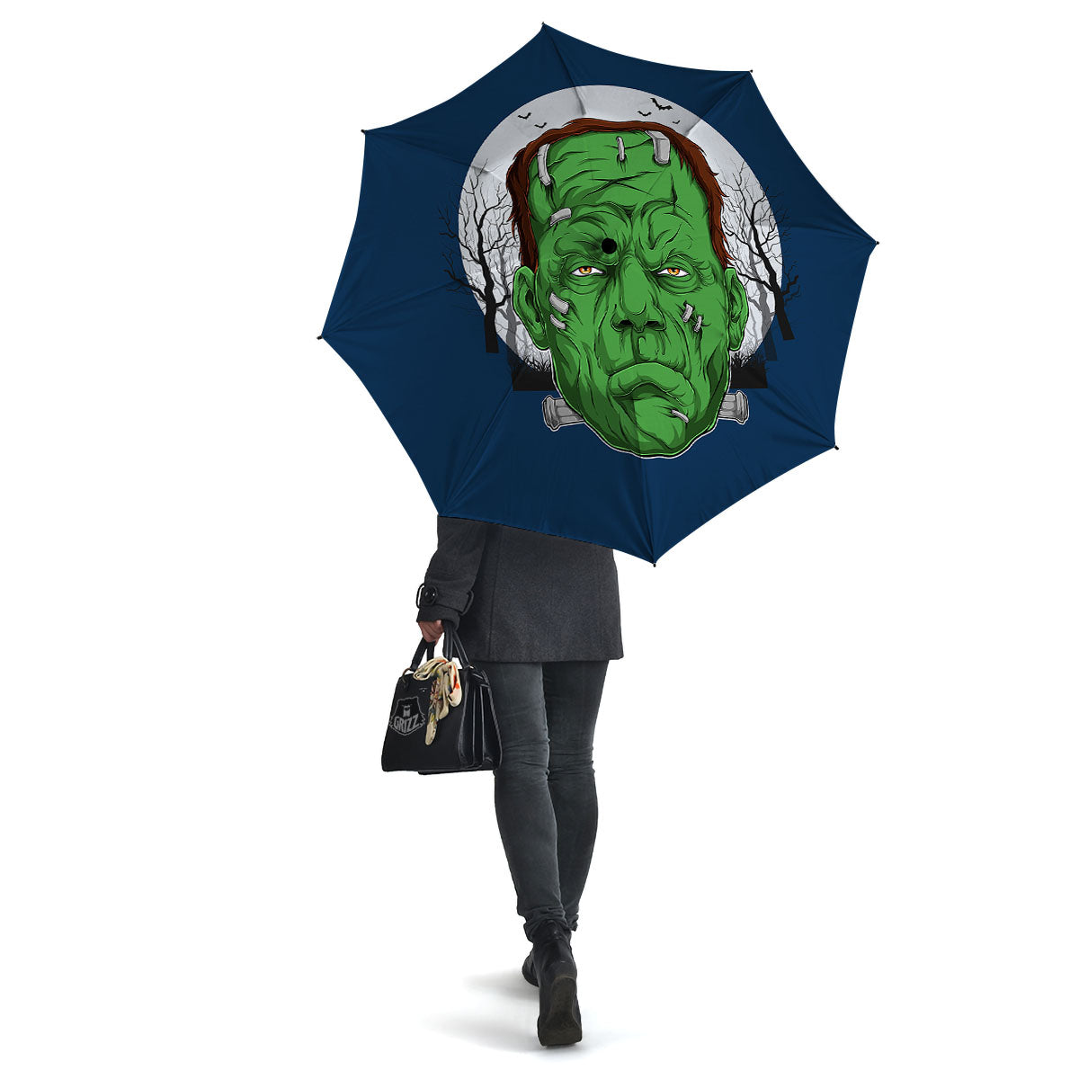 Frankenstein Face Halloween Character Print Umbrella-grizzshop