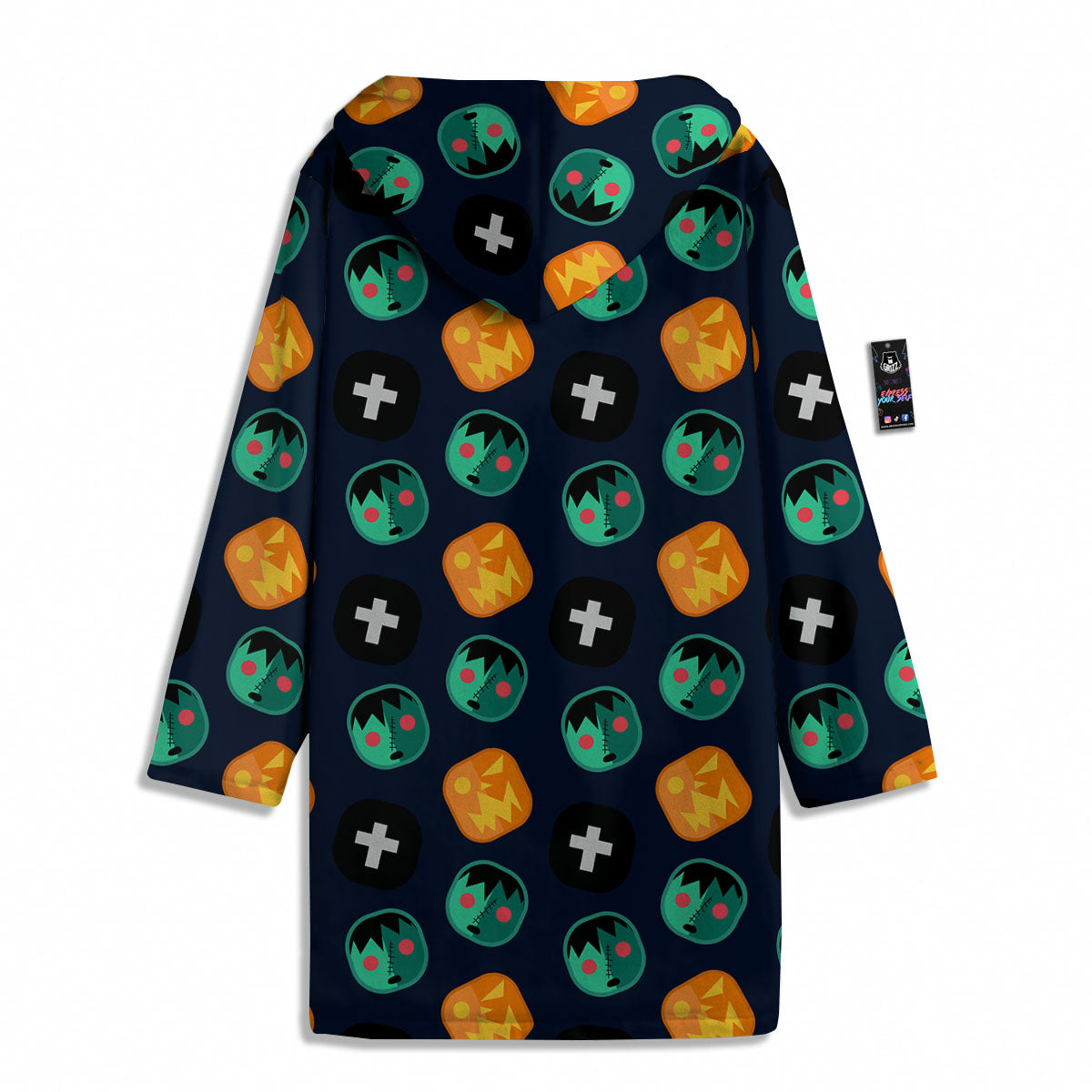 Frankenstein Face Halloween Print Pattern Men's Windbreaker Jacket-grizzshop