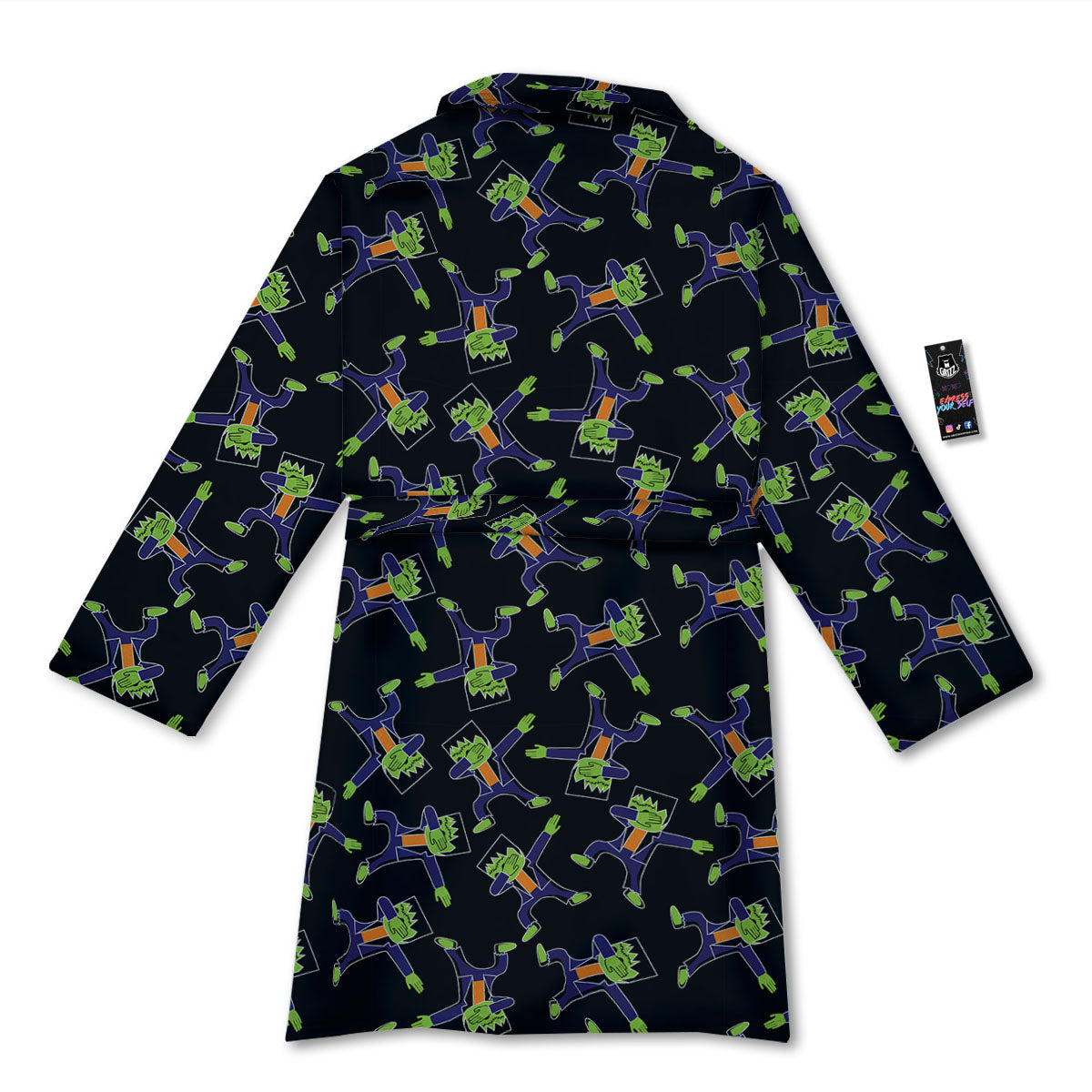 Frankenstein Halloween Print Pattern Bathrobe-grizzshop