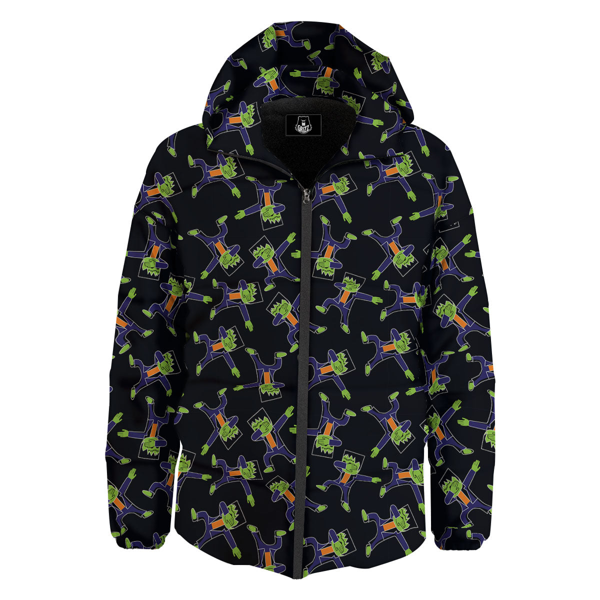 Frankenstein Halloween Print Pattern Down Jacket-grizzshop
