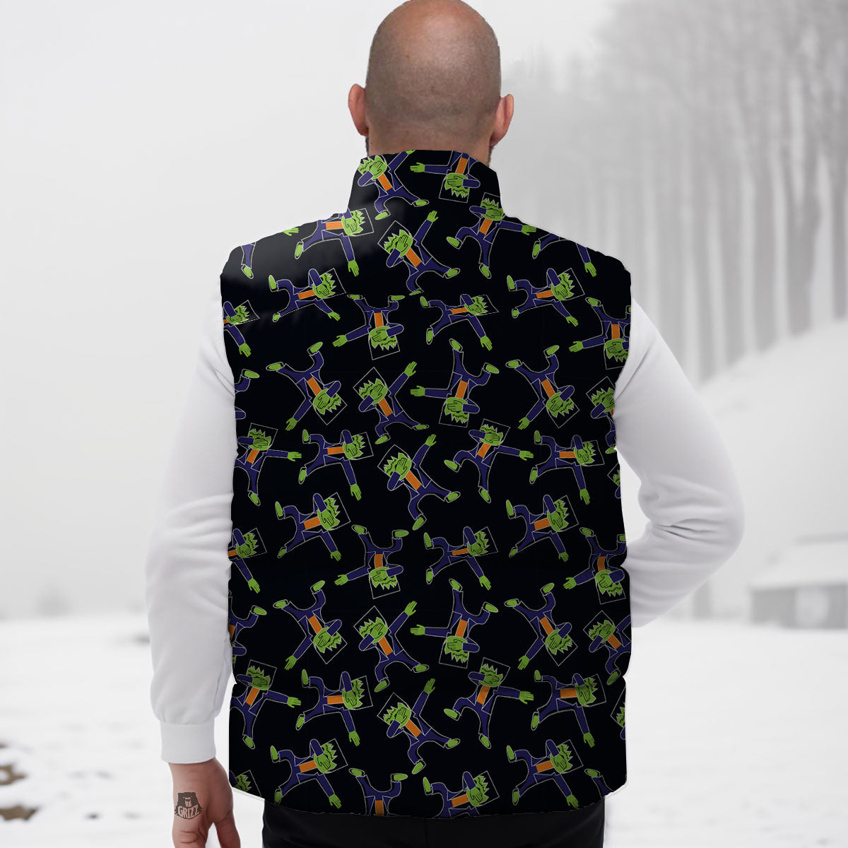 Frankenstein Halloween Print Pattern Down Vest