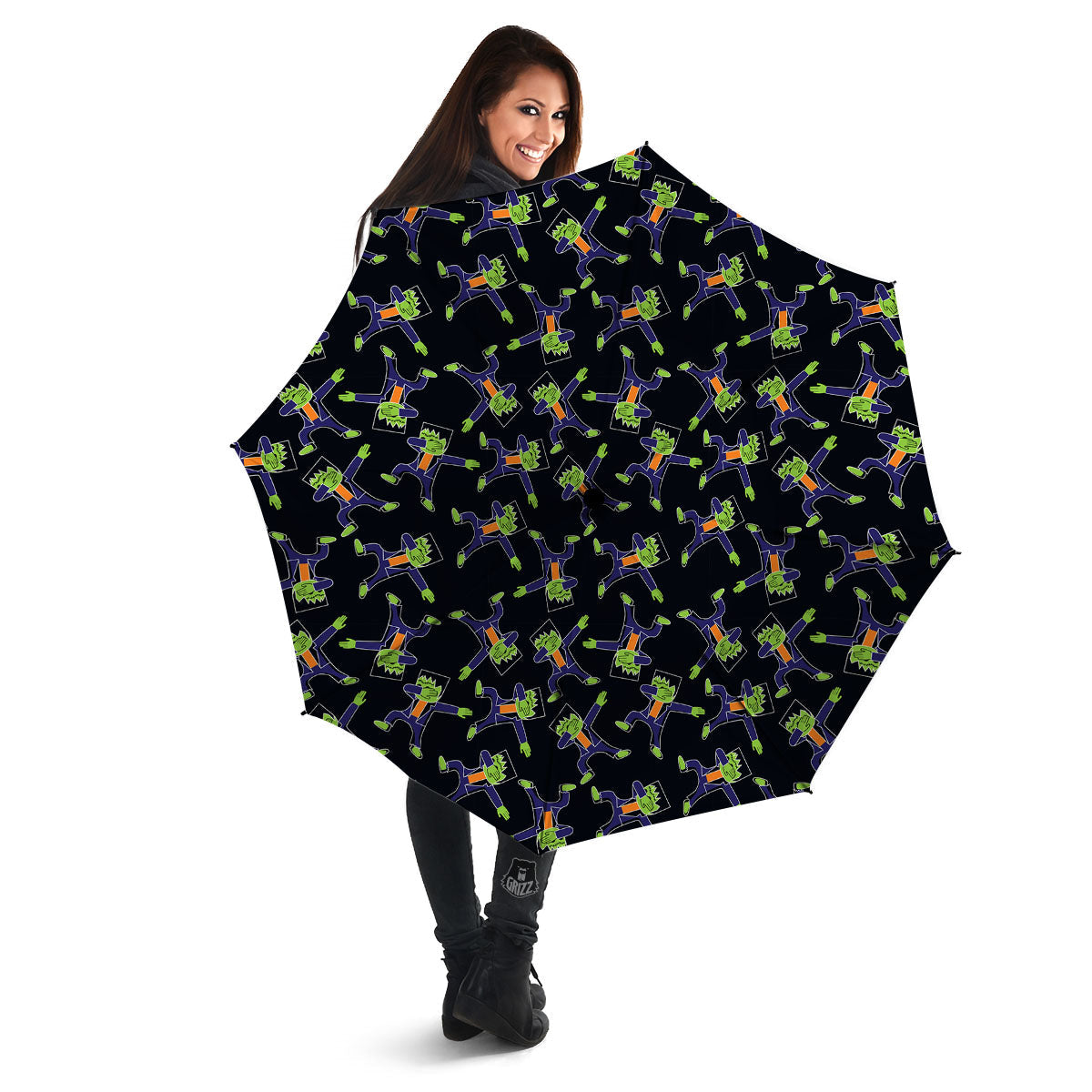 Frankenstein Halloween Print Pattern Umbrella-grizzshop