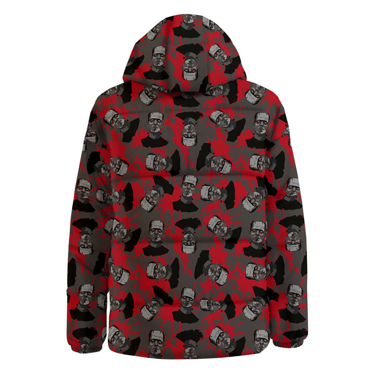 Frankenstein Horror Print Pattern Down Jacket-grizzshop