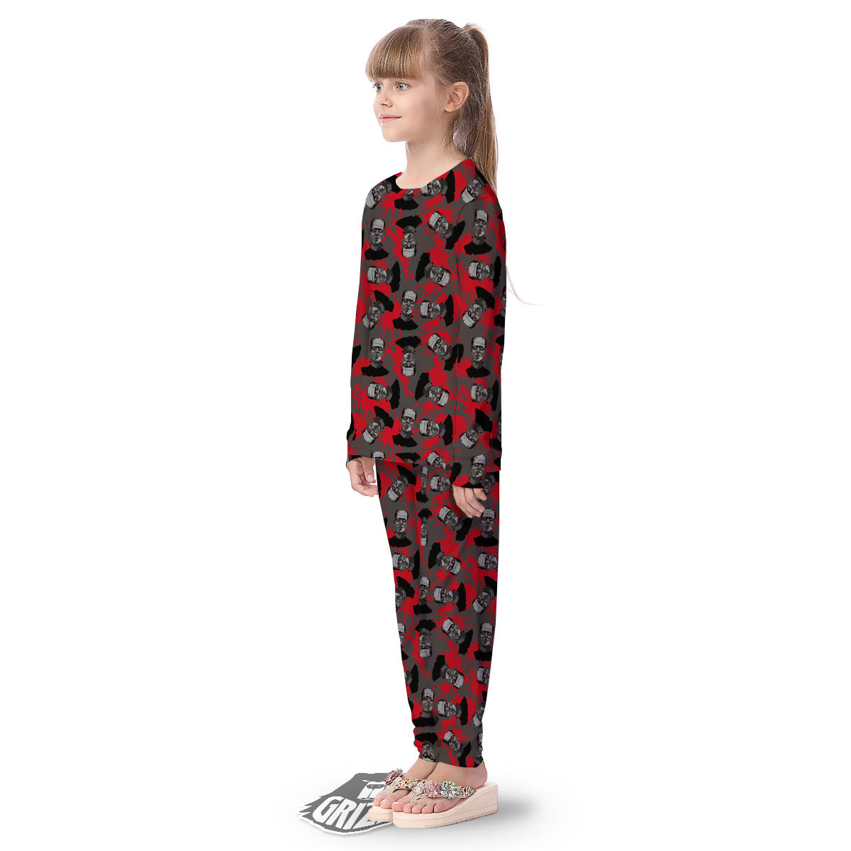 Frankenstein Horror Print Pattern Kid's Pajamas-grizzshop
