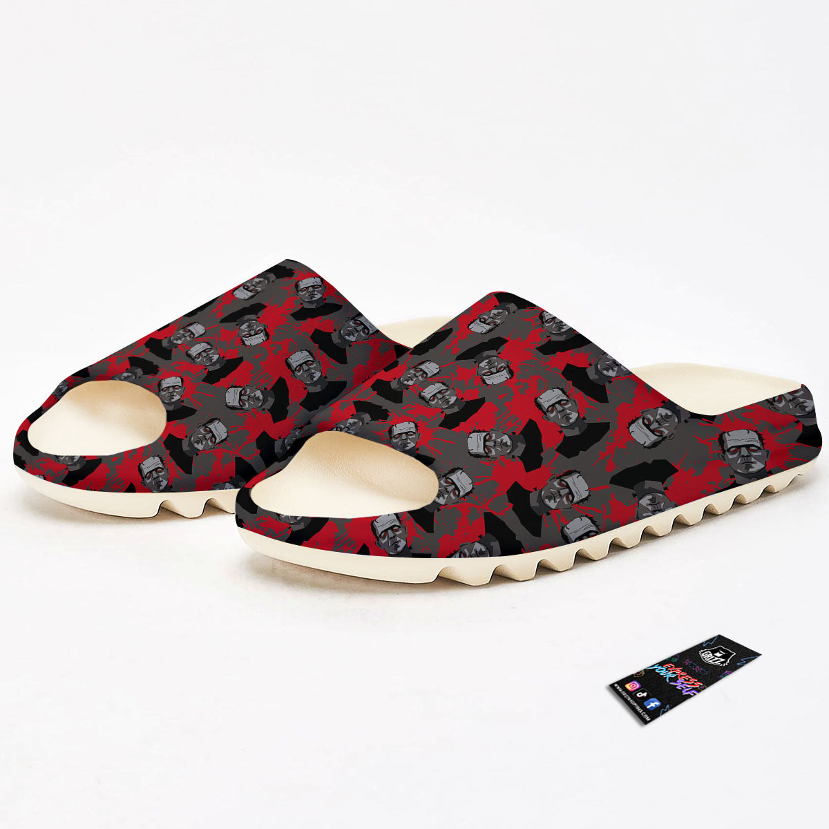 Frankenstein Horror Print Pattern Sandals-grizzshop