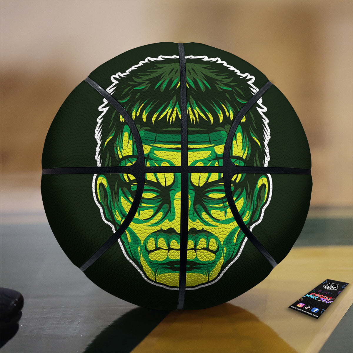 Frankenstein Cartoon Print Basketball