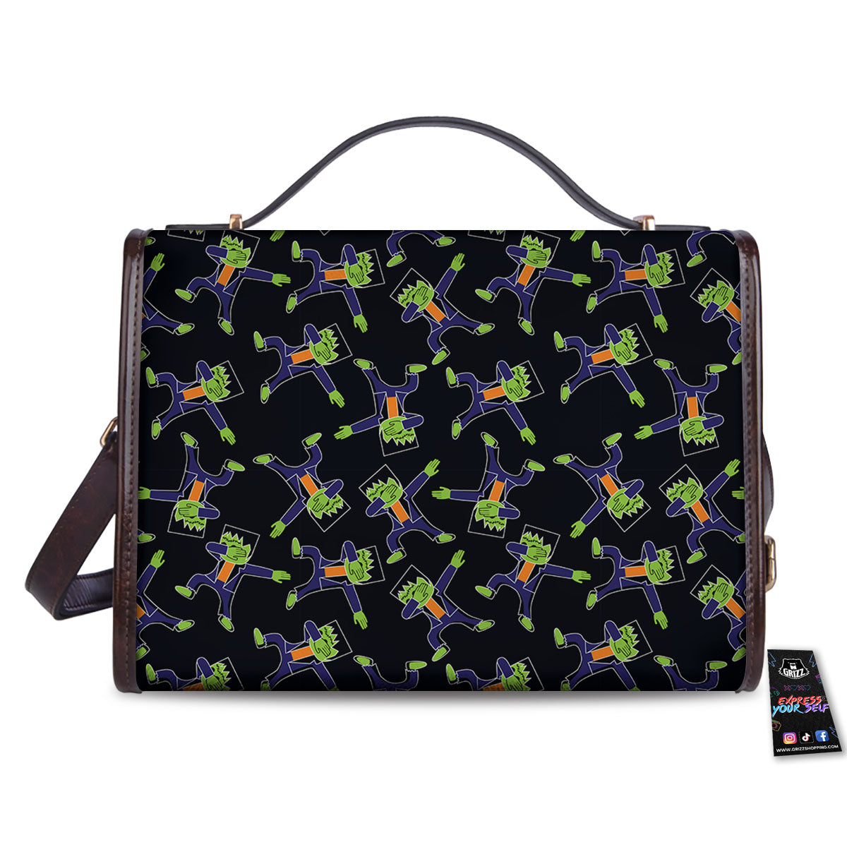 Frankenstein Halloween Print Pattern Women's Satchel Bag