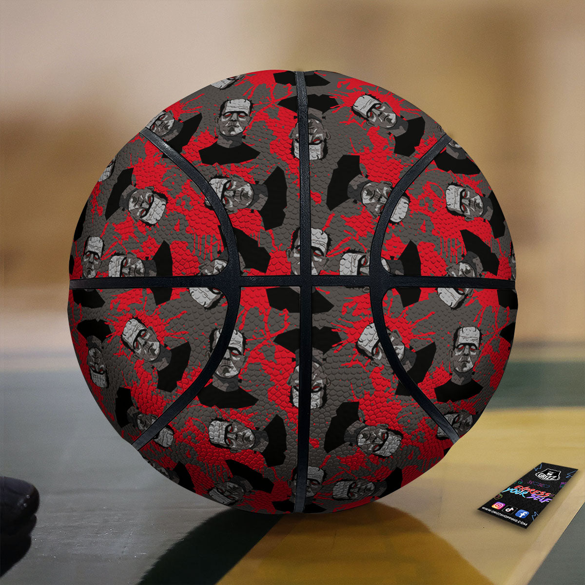 Frankenstein Horror Print Pattern Basketball