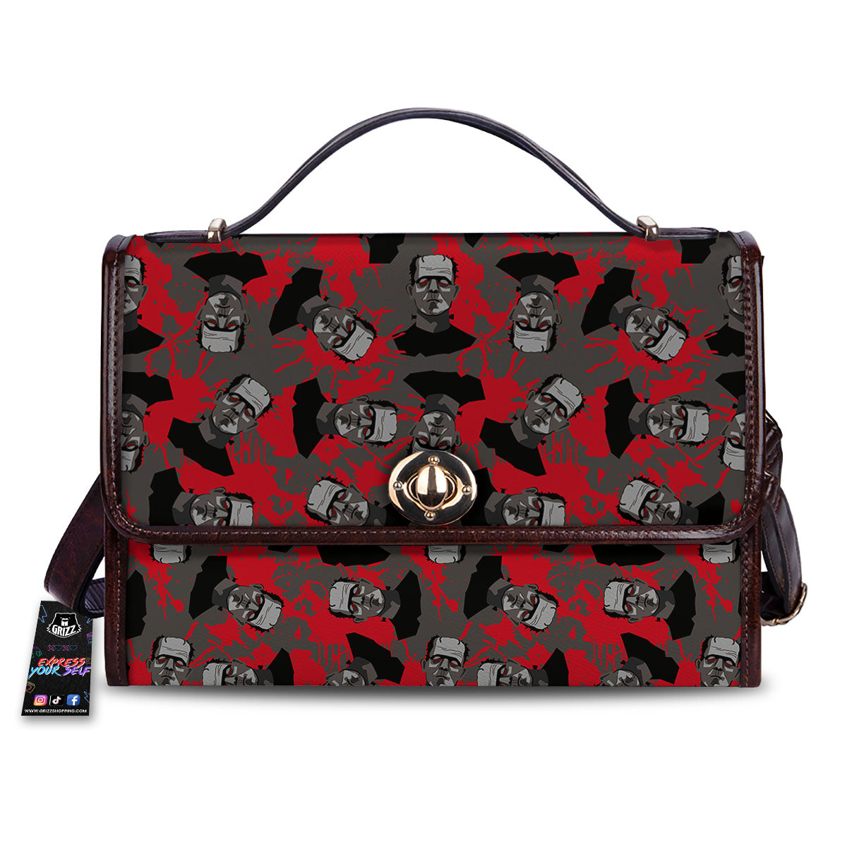 Frankenstein Horror Print Pattern Women's Satchel Bag