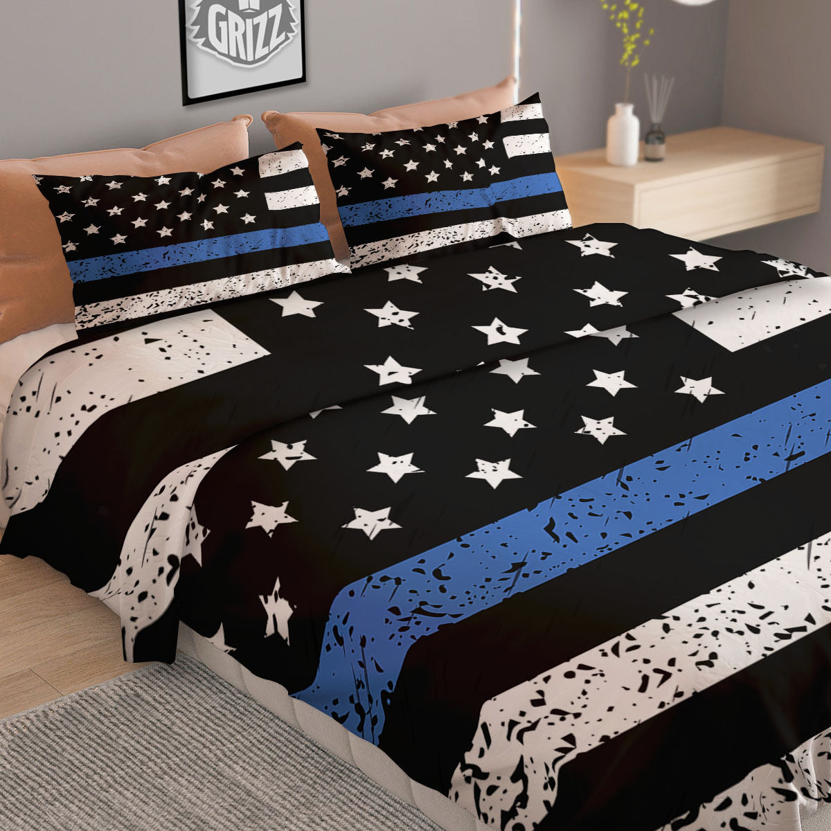 Freedom Life American Flag Print Duvet Cover Bedding Set