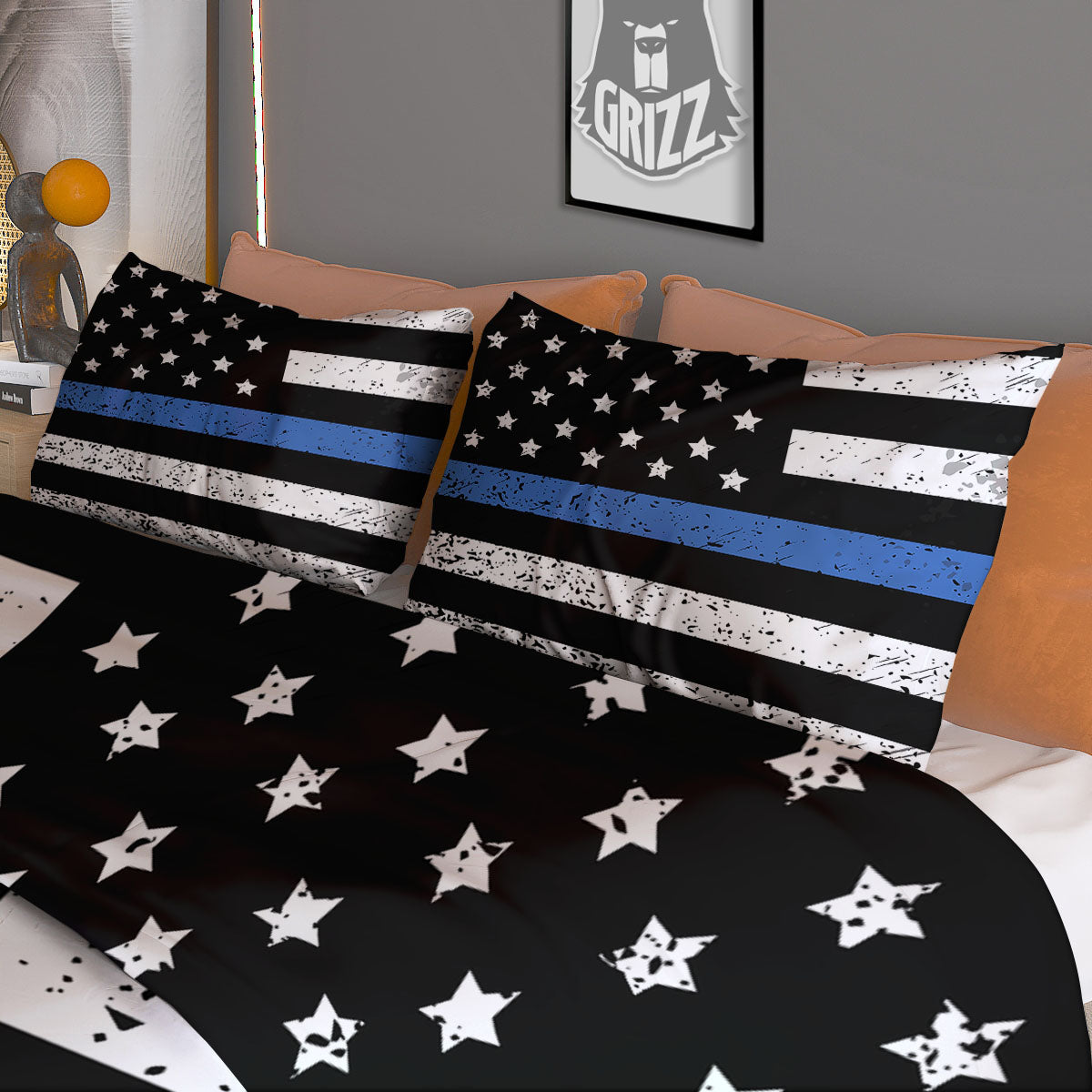 Freedom Life American Flag Print Duvet Cover Bedding Set