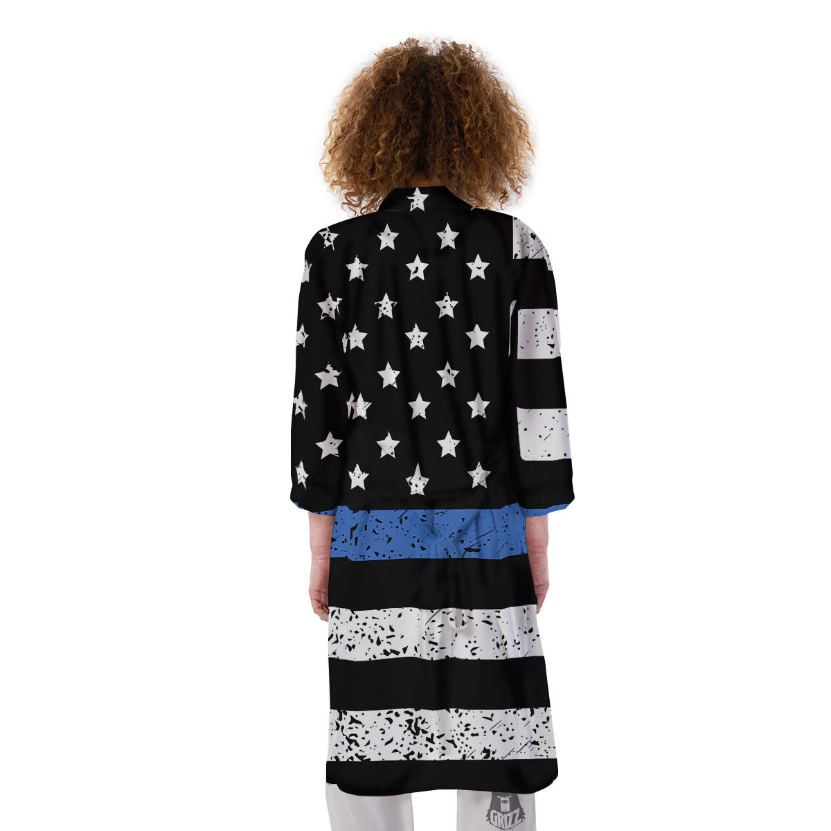 Freedom Life American Flag Print Kimono-grizzshop