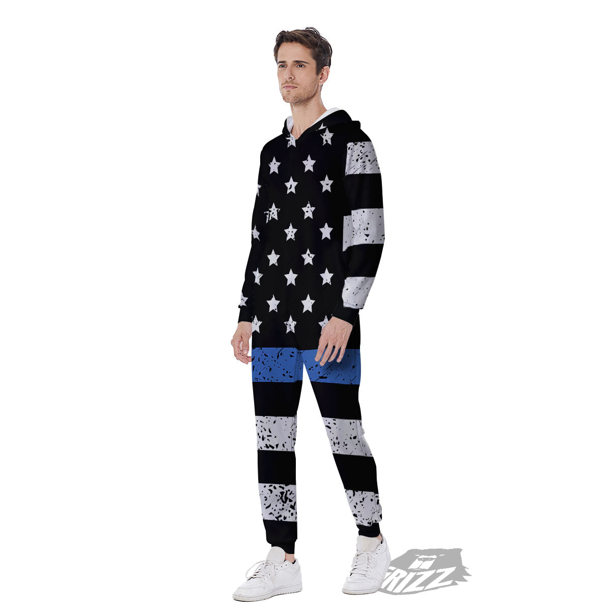 Freedom Life American Flag Print Men's Jumpsuit-grizzshop