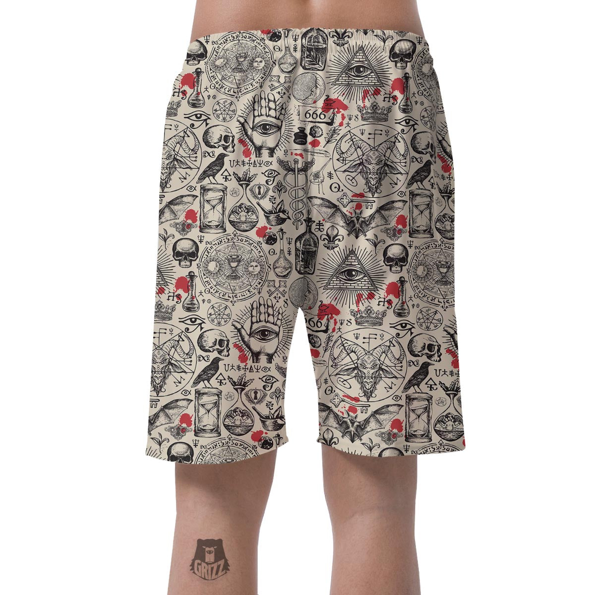 Freemason Satanic Gothic Witch Men's Shorts-grizzshop