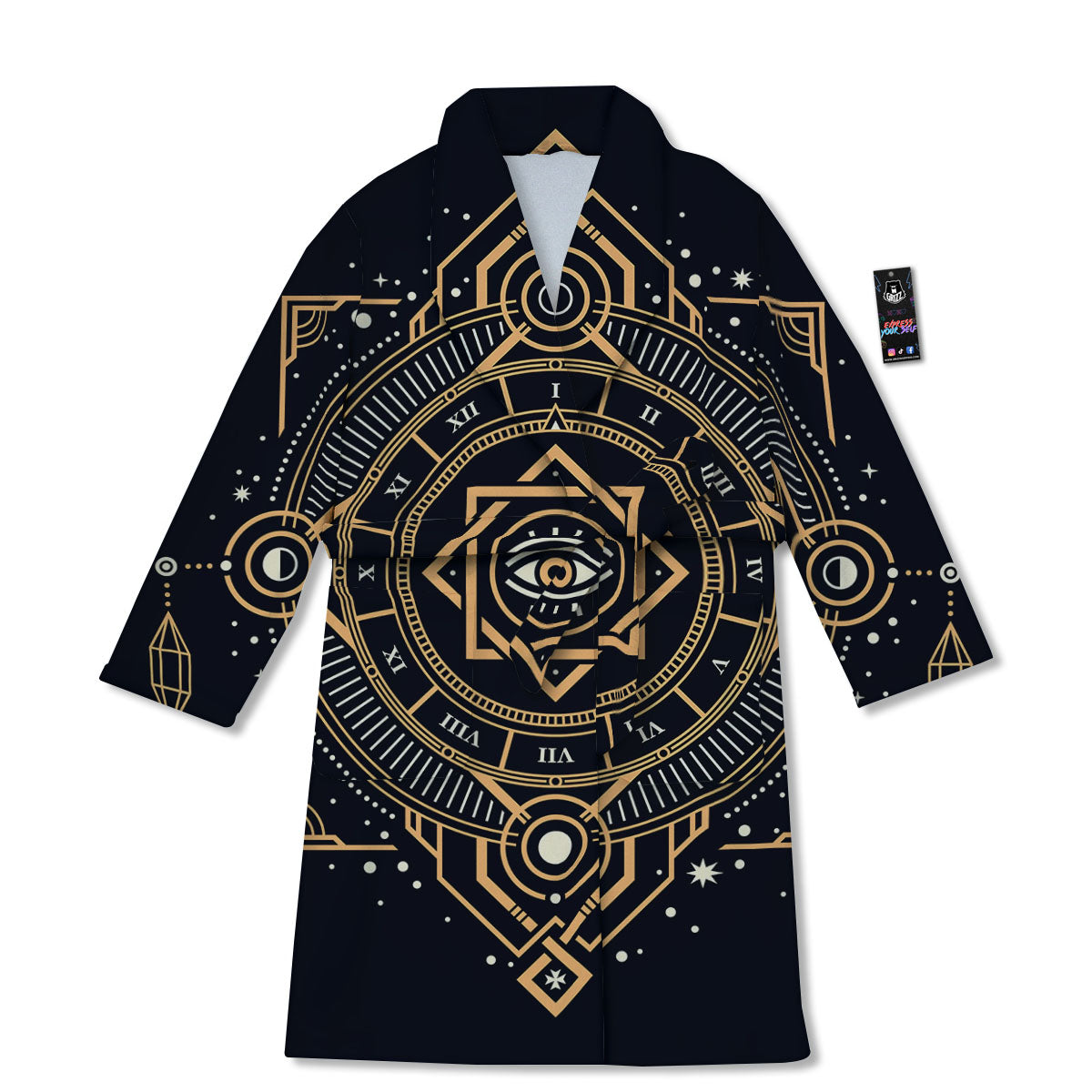 Freemasonry Masonic Eye Print Bathrobe-grizzshop