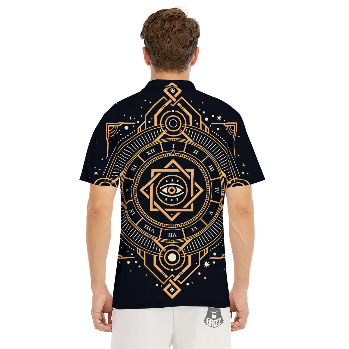 Freemasonry Masonic Eye Print Men's Golf Shirts-grizzshop