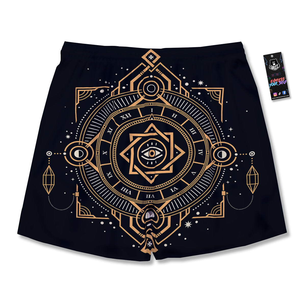 Freemasonry Masonic Eye Print Men's Running Shorts-grizzshop