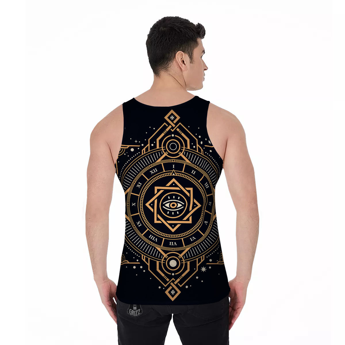 Freemasonry Masonic Eye Print Men's Tank Top-grizzshop