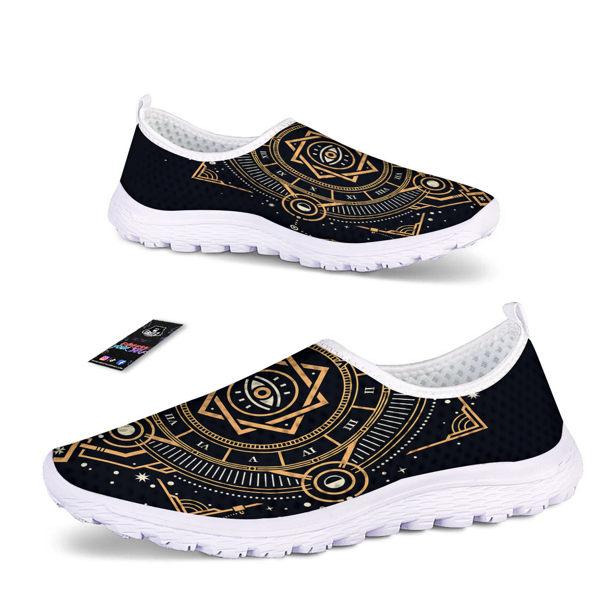 Freemasonry Masonic Eye Print Nurse Shoes-grizzshop