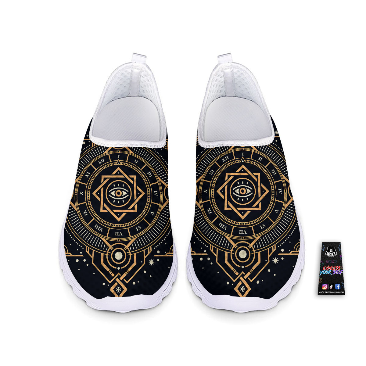 Freemasonry Masonic Eye Print Nurse Shoes-grizzshop