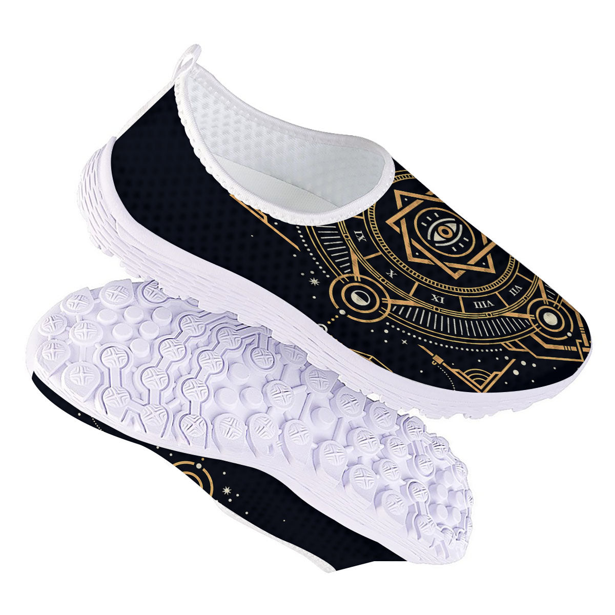 Freemasonry Masonic Eye Print Nurse Shoes-grizzshop